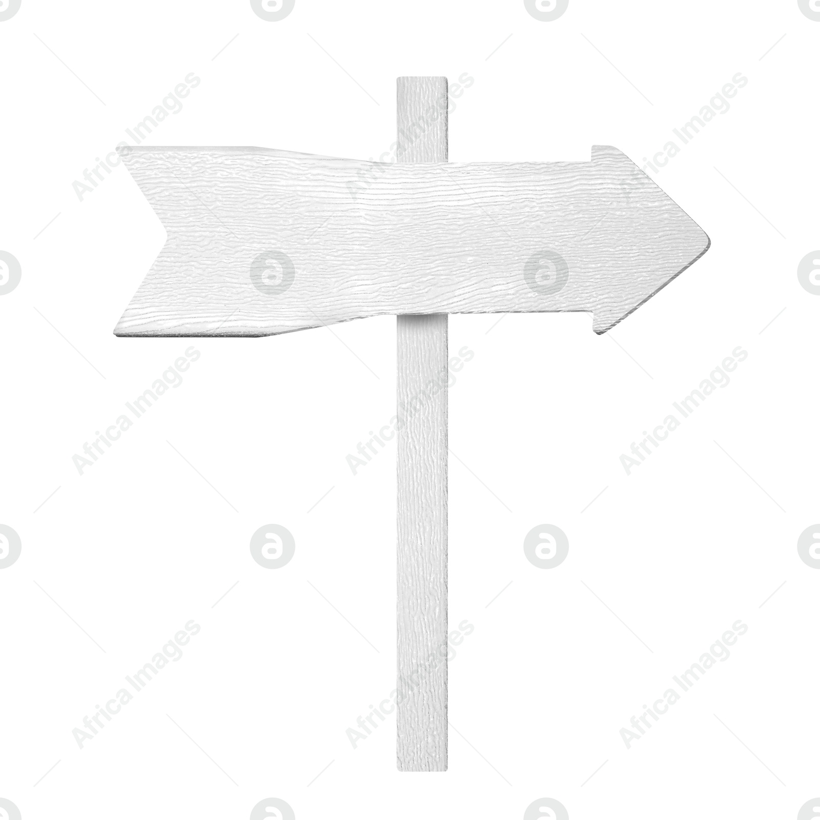 Wooden pointer with arrow-shaped board on white background Image of Wooden pointer with arrow-shaped board on white background