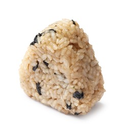 Photo of Rice ball (onigiri) isolated on white. Traditional Japanese dish