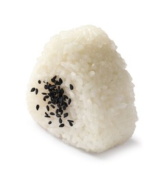 Photo of Rice ball (onigiri) isolated on white. Traditional Japanese dish