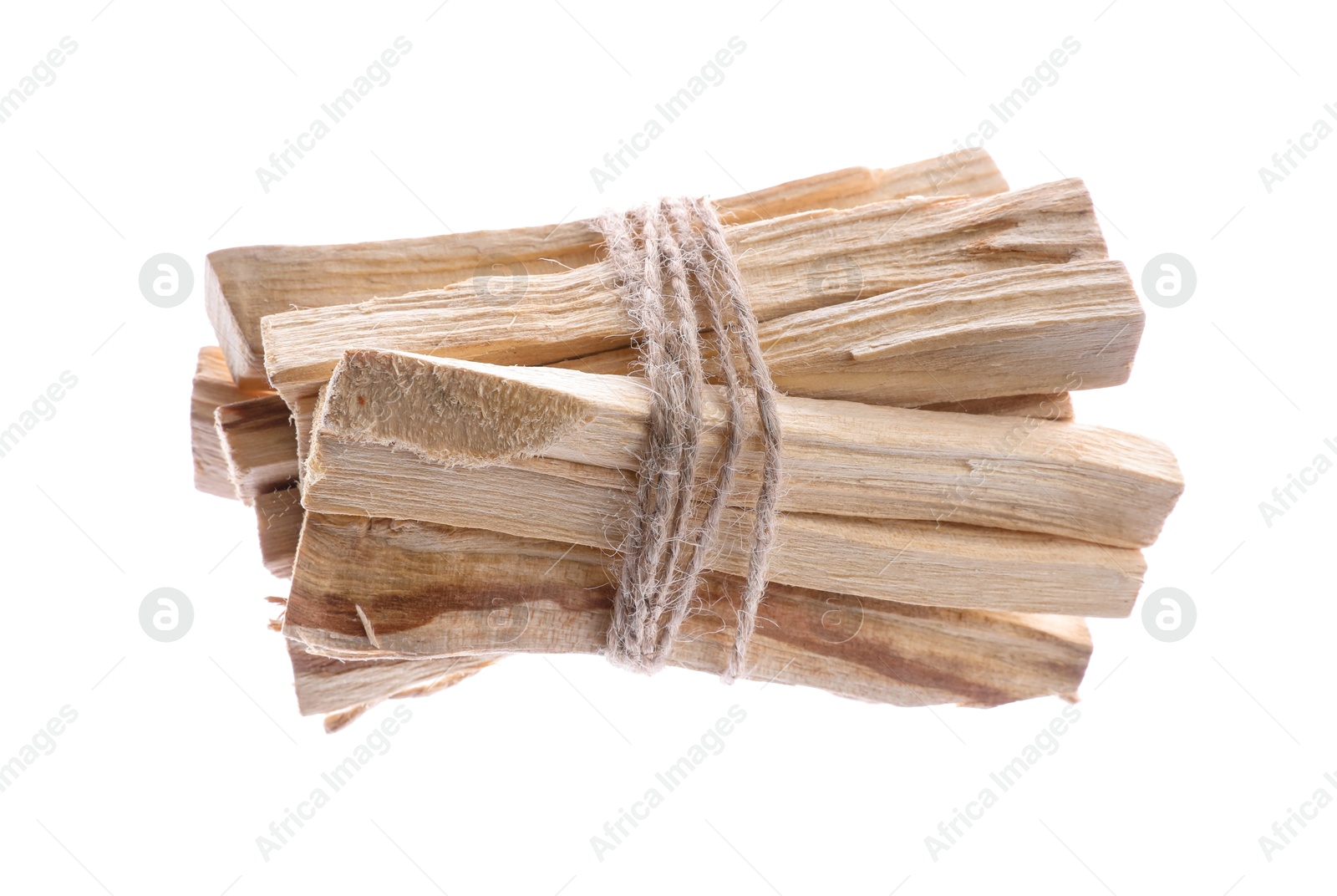 Photo of Bunch of palo santo sticks on white background