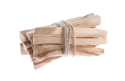 Photo of Bunch of palo santo sticks on white background