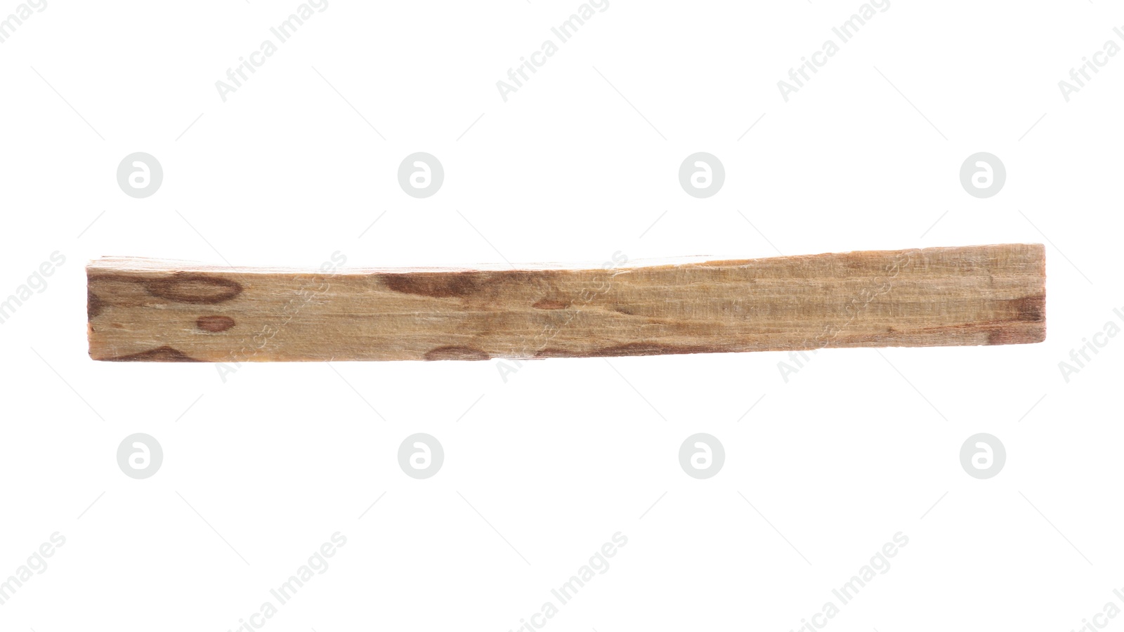 Photo of One palo santo stick on white background