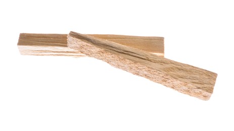 Photo of Two palo santo sticks on white background