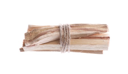 Photo of Bunch of palo santo sticks on white background