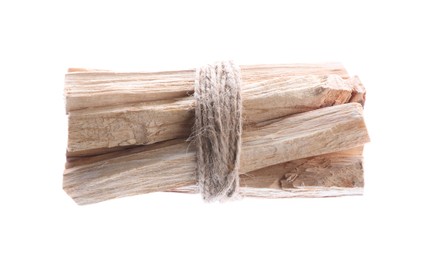 Photo of Bunch of palo santo sticks on white background