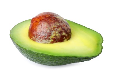 Photo of Half of ripe avocado isolated on white