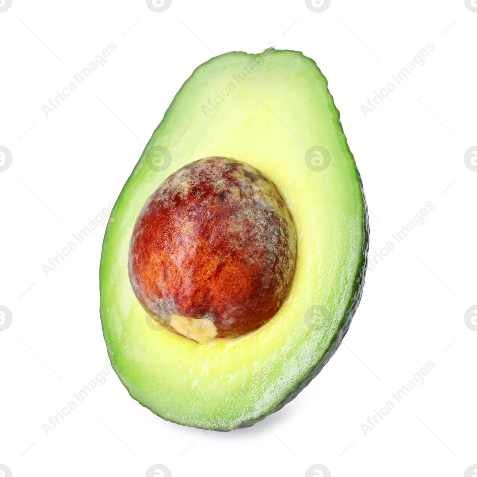 Photo of Half of ripe avocado isolated on white