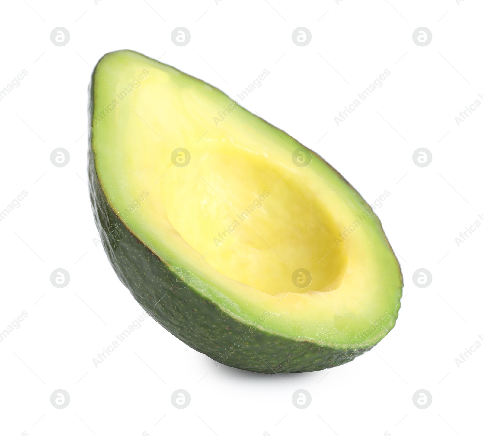 Photo of Half of ripe avocado isolated on white