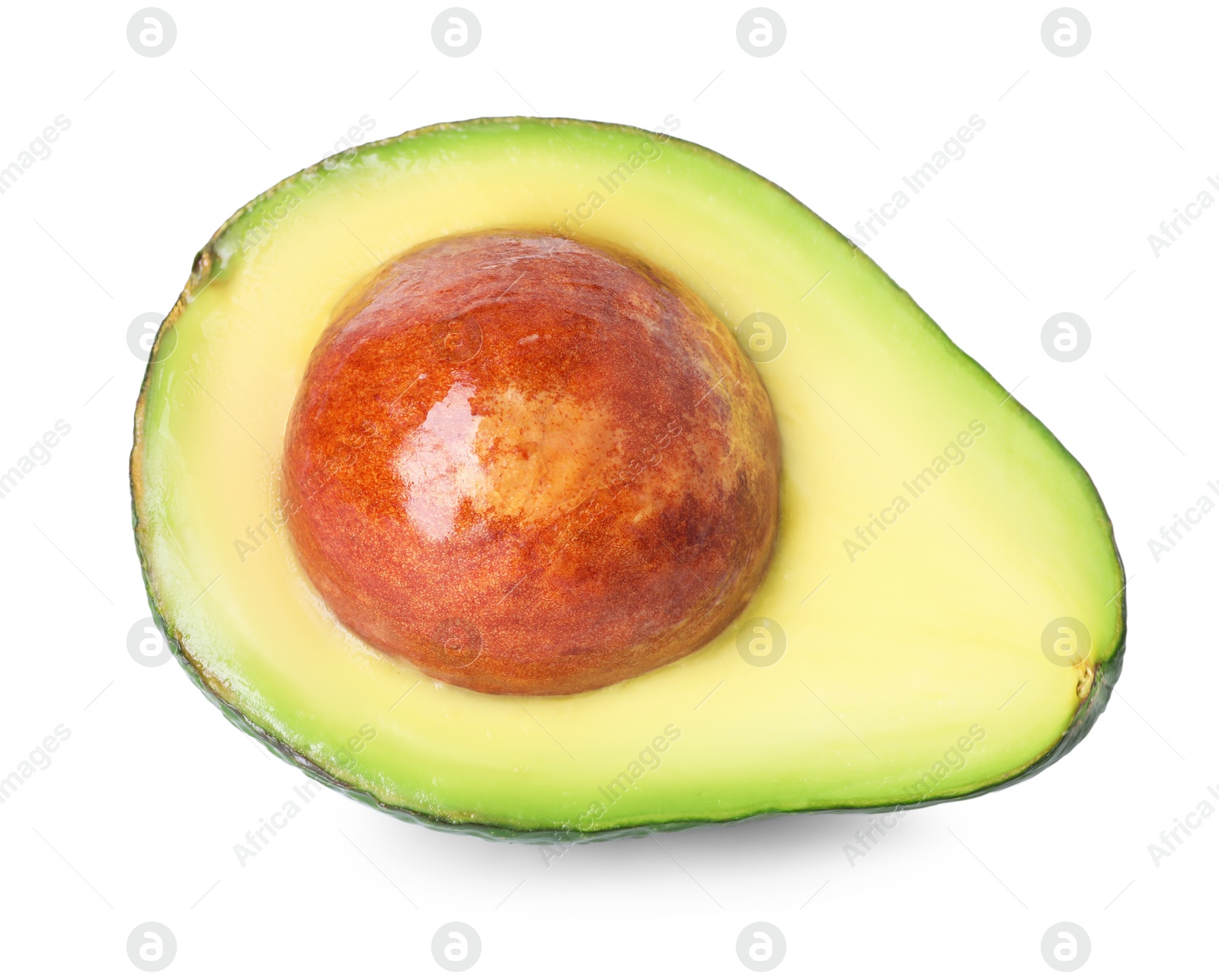 Photo of Half of ripe avocado isolated on white