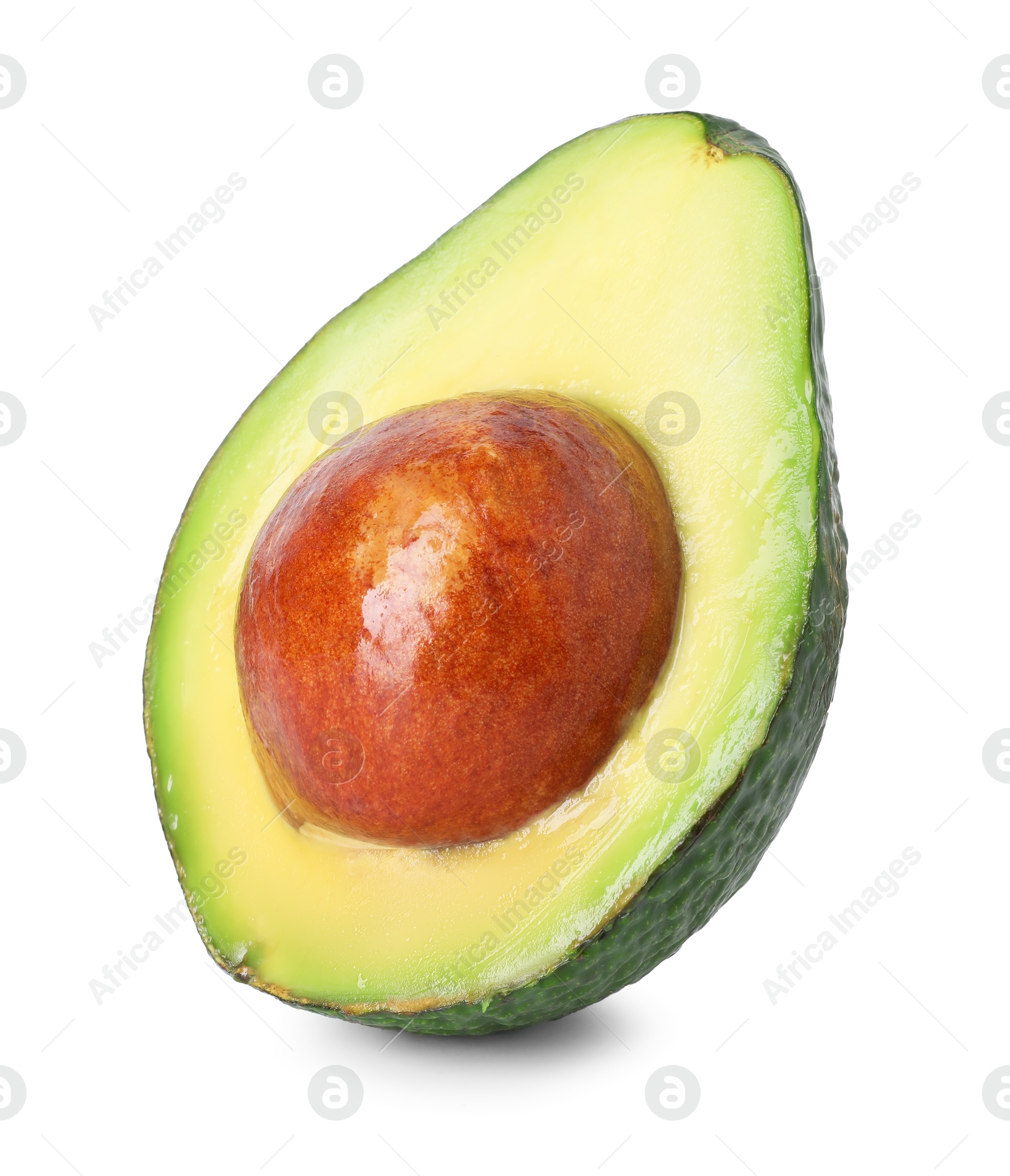 Photo of Half of ripe avocado isolated on white