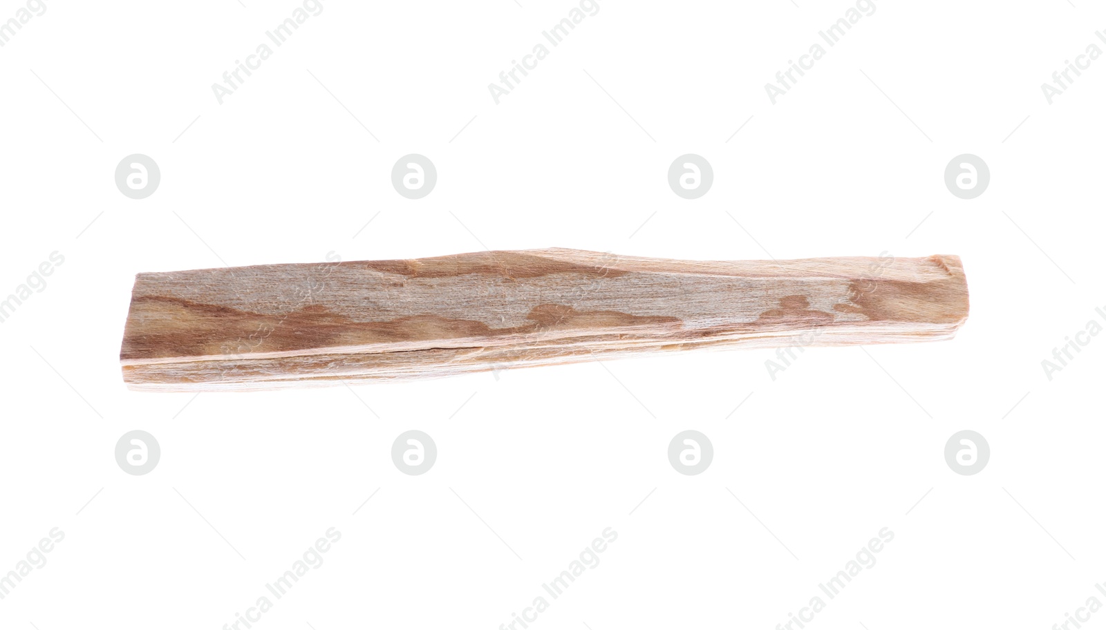 Photo of One palo santo stick on white background