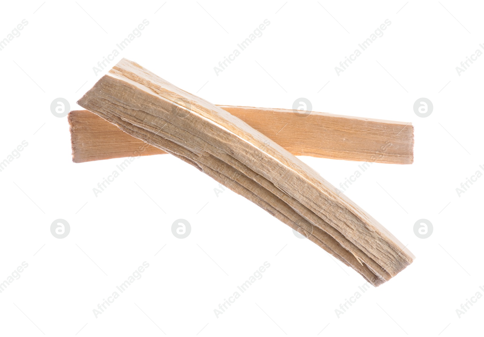 Photo of Two palo santo sticks on white background