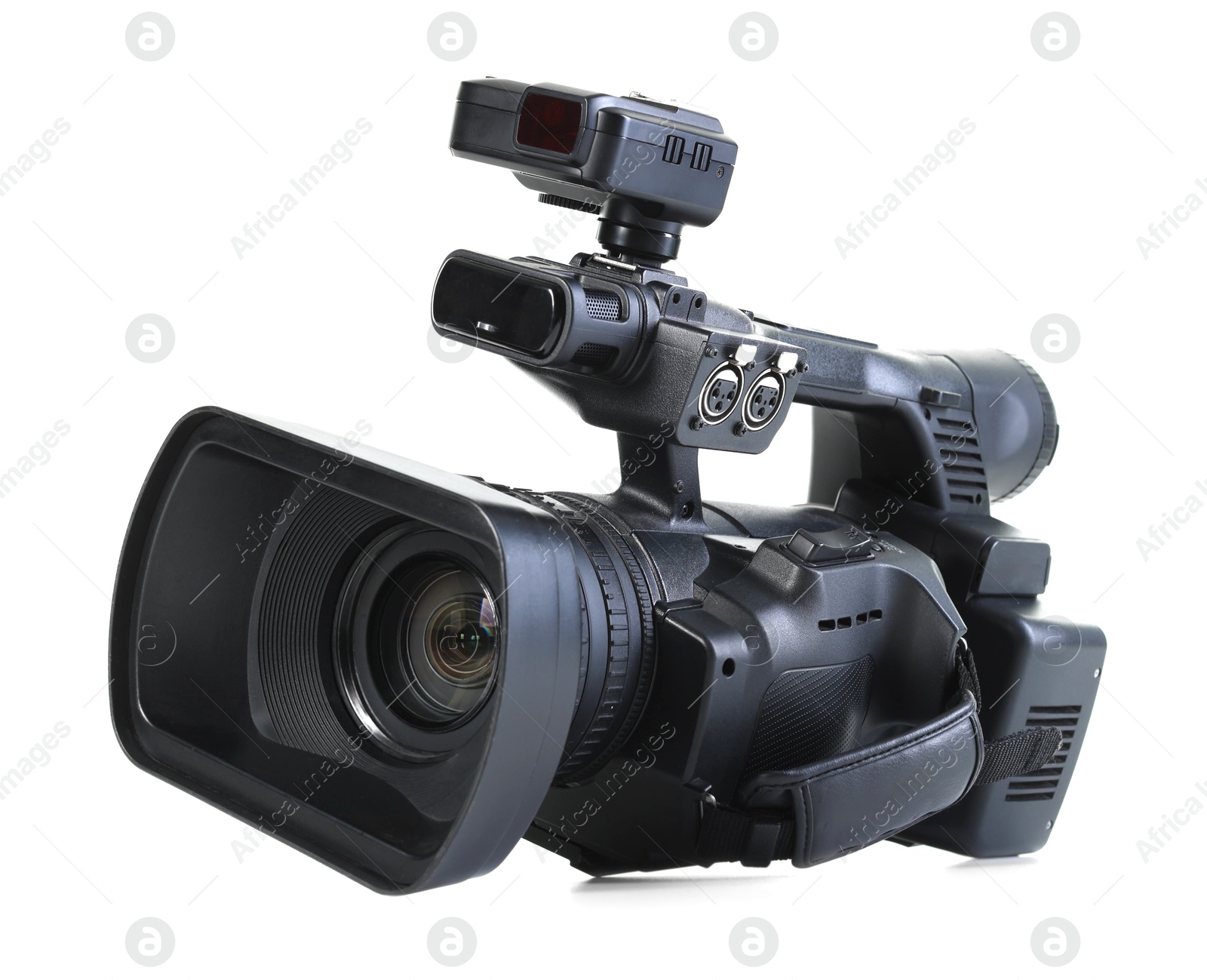 Photo of Modern professional video camera isolated on white