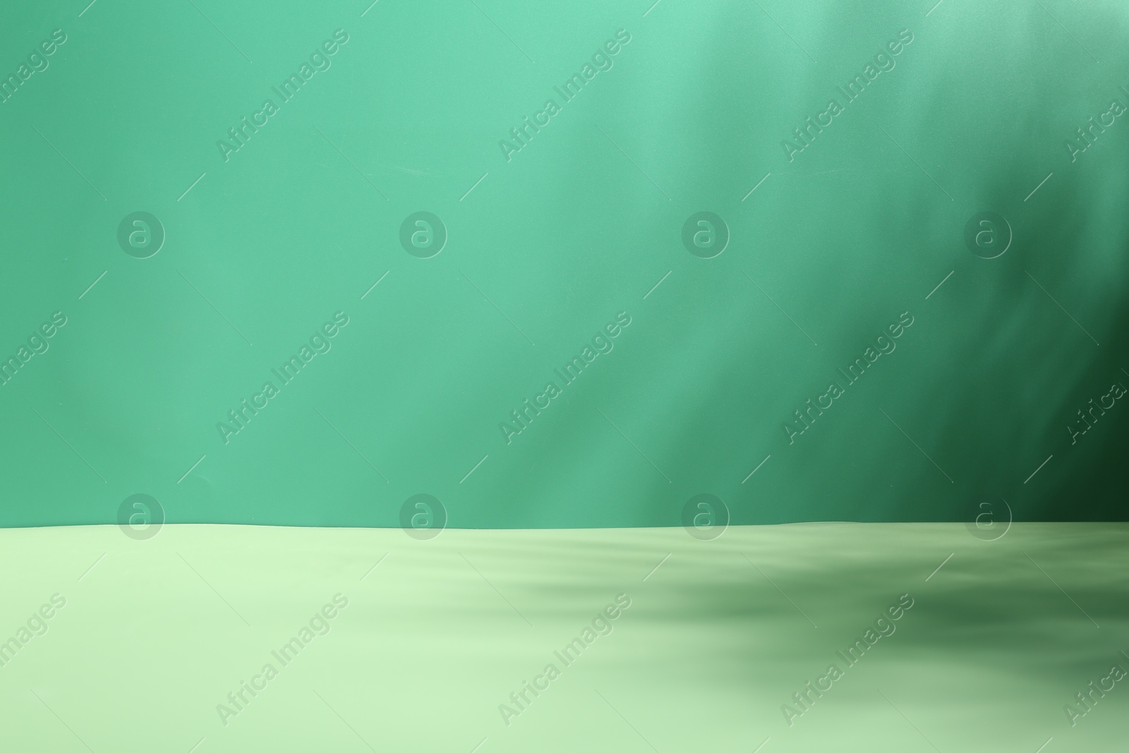 Photo of Light and shadows falling on green background