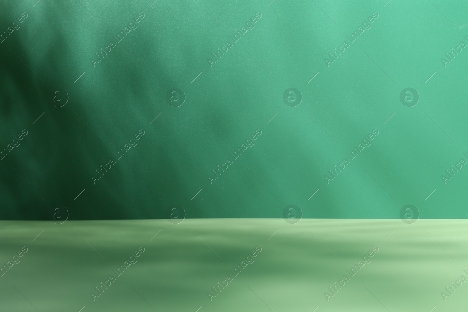 Photo of Light and shadows falling on green background