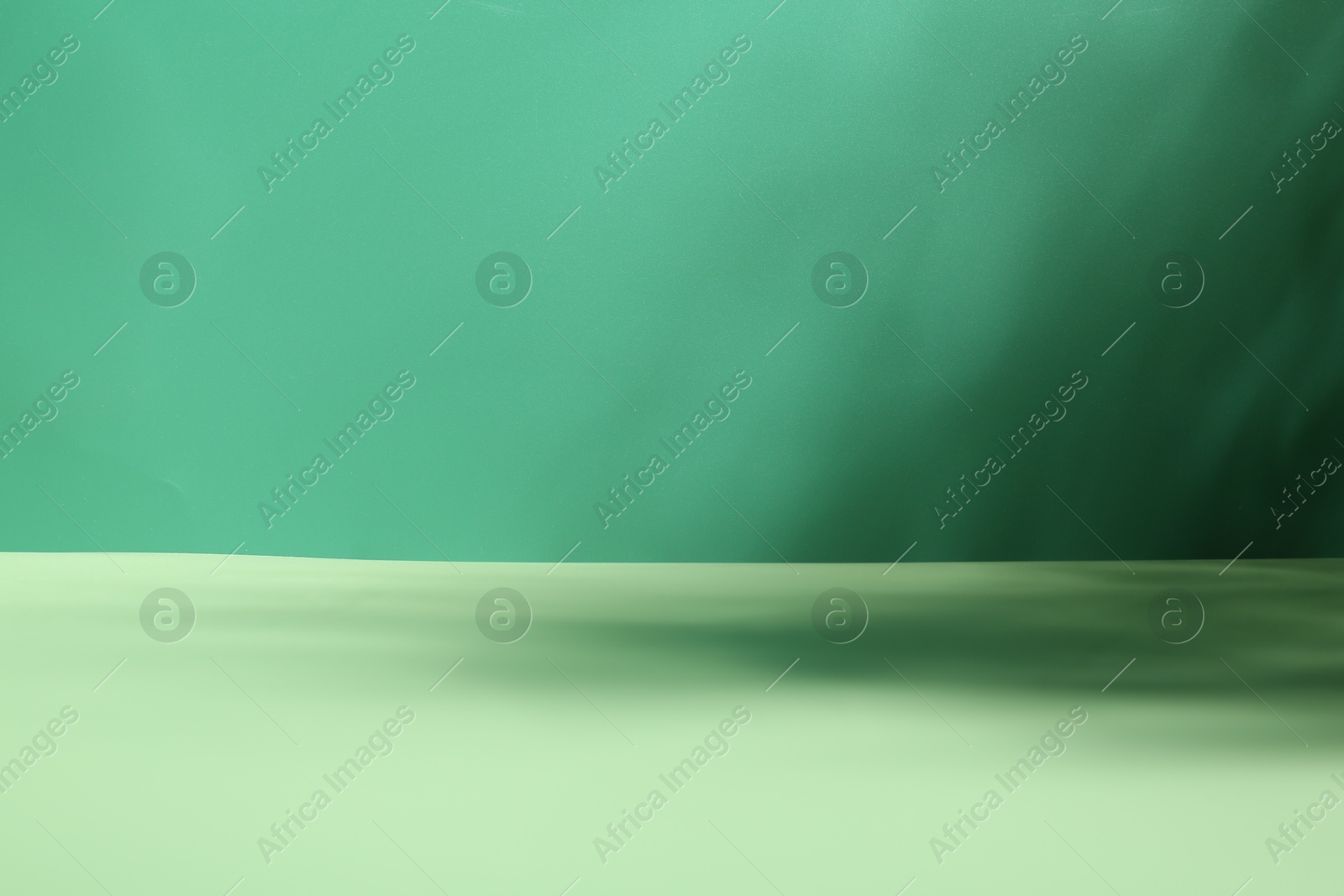 Photo of Light and shadows falling on green background