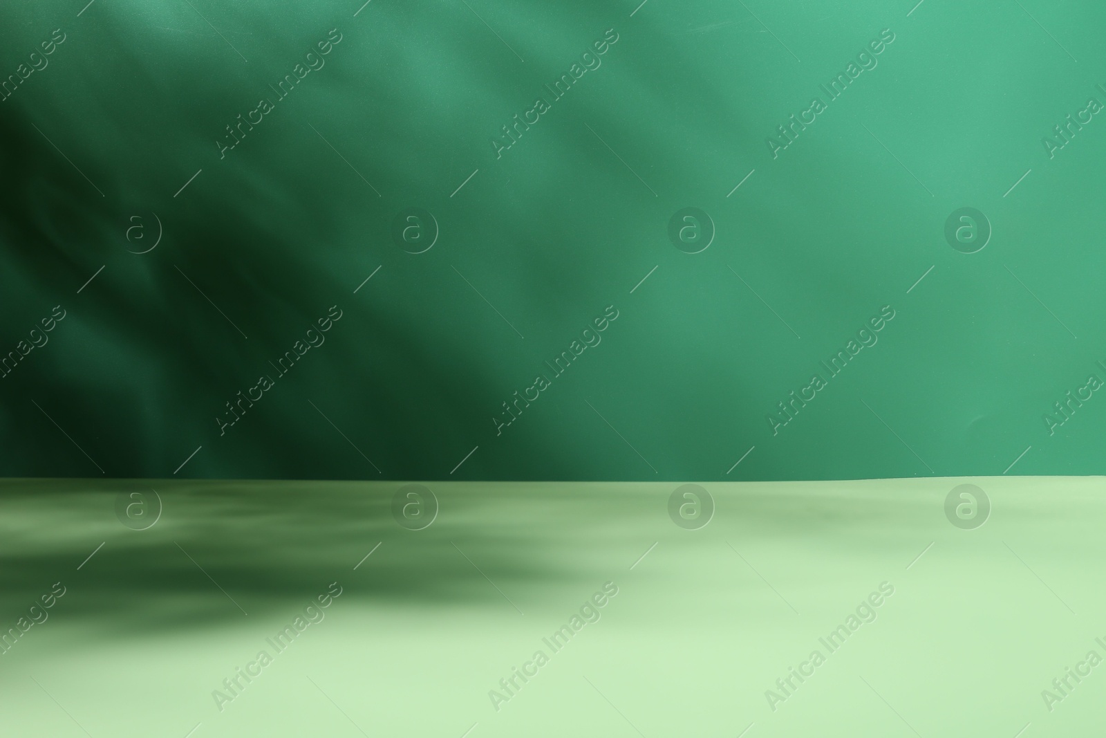 Photo of Light and shadows falling on green background