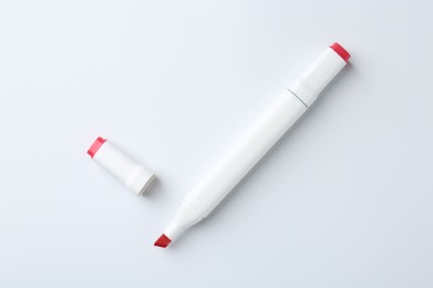 One color double sided marker on white background, top view