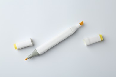 One color double sided marker on white background, top view