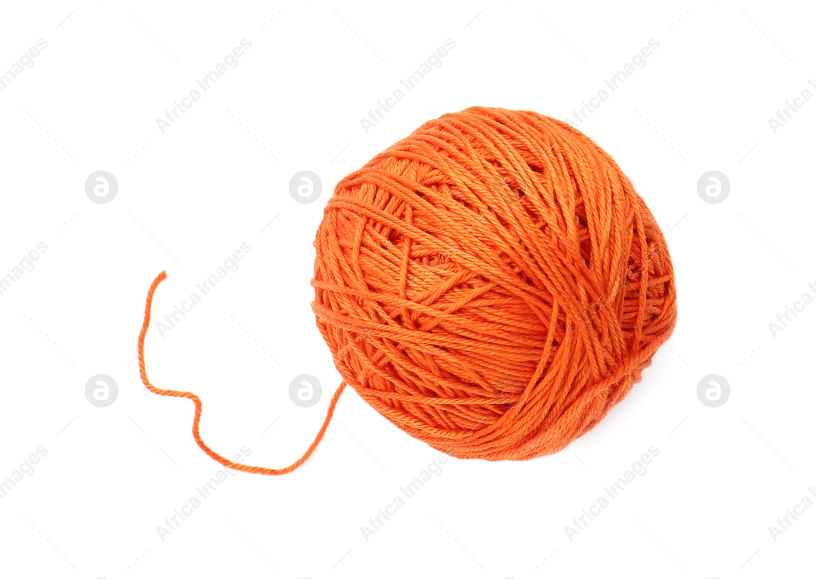 Photo of One ball of yarn isolated on white, top view