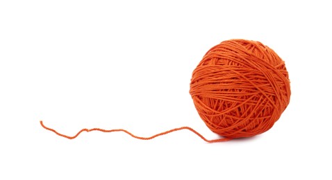 One ball of yarn isolated on white