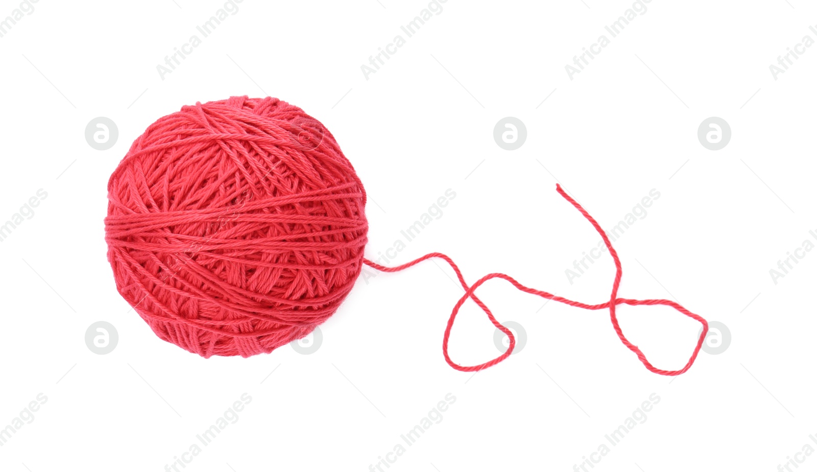 Photo of One ball of yarn isolated on white, top view