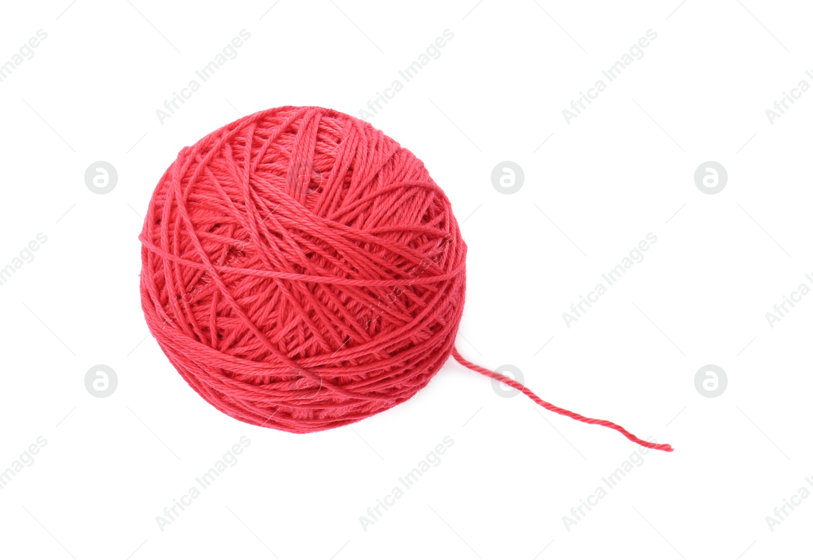 Photo of One ball of yarn isolated on white, top view