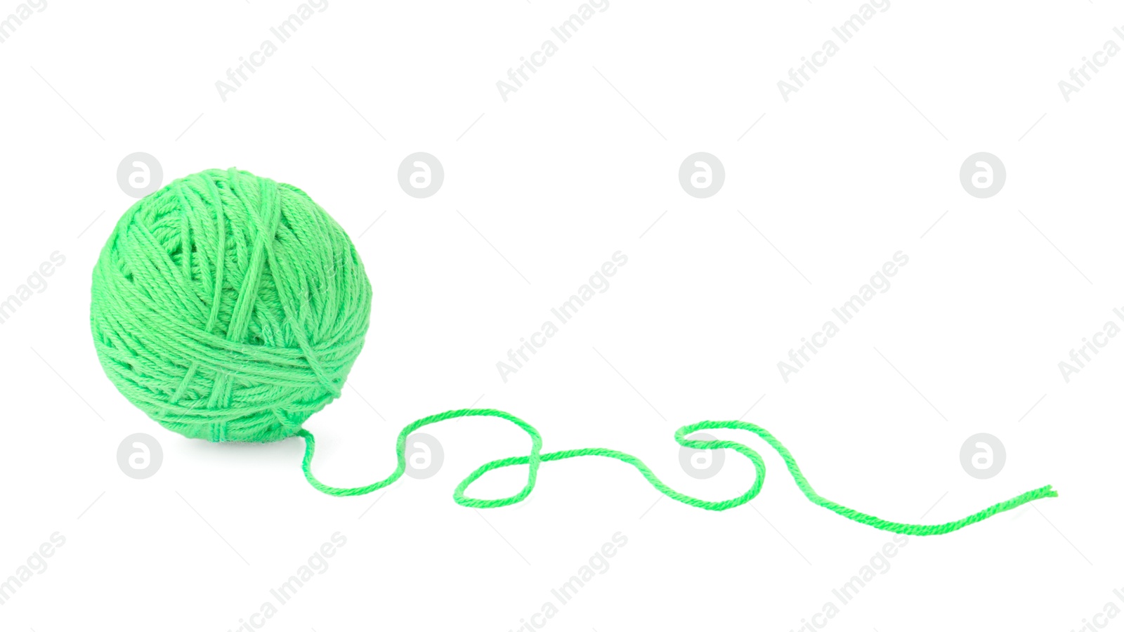 Photo of Ball of light green yarn isolated on white