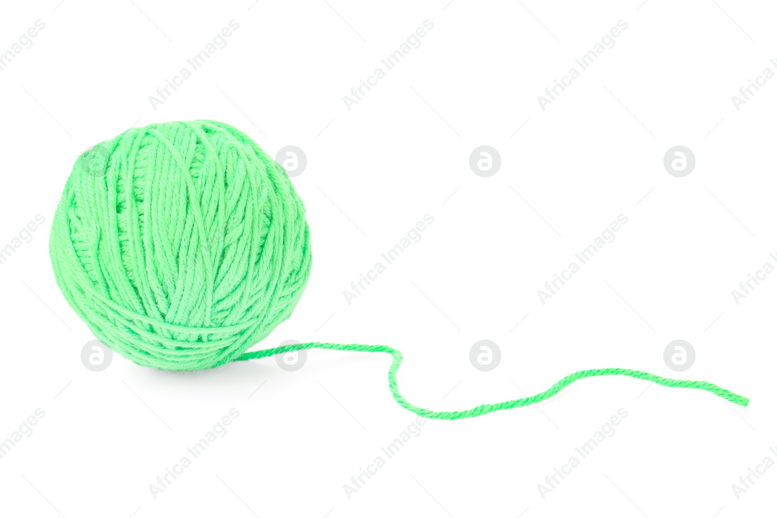 Photo of Ball of light green yarn isolated on white