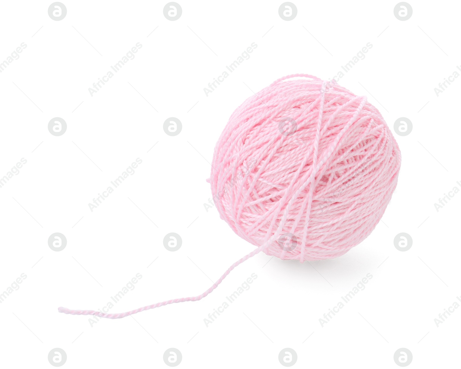 Photo of Ball of pink yarn isolated on white