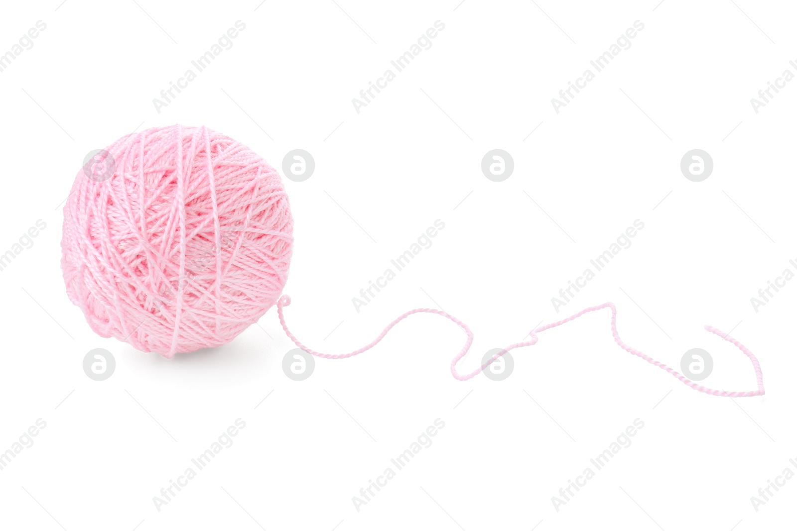 Photo of Ball of pink yarn isolated on white