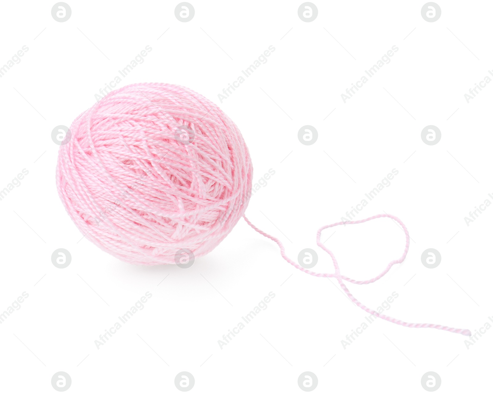 Photo of Ball of pink yarn isolated on white