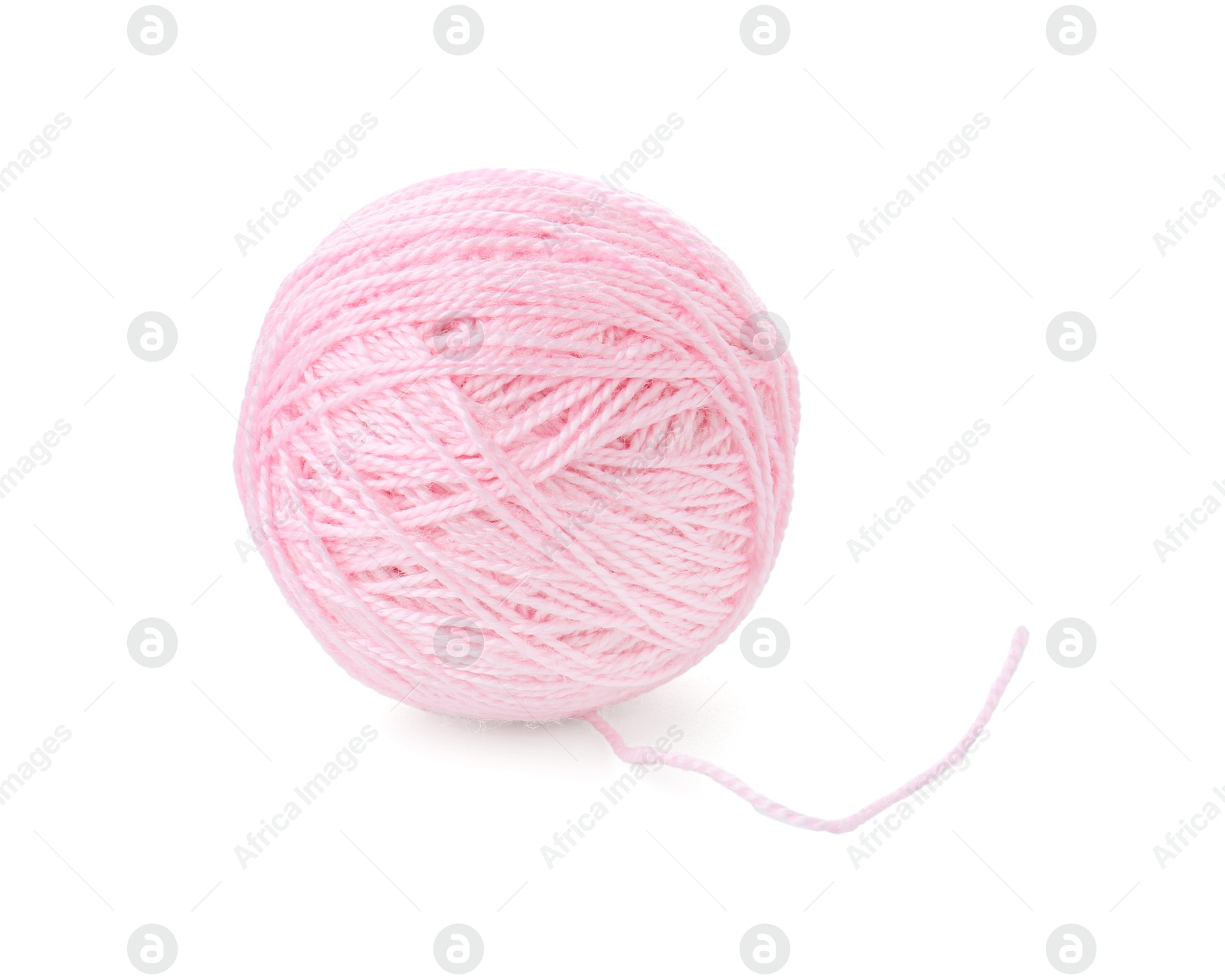 Photo of Ball of pink yarn isolated on white