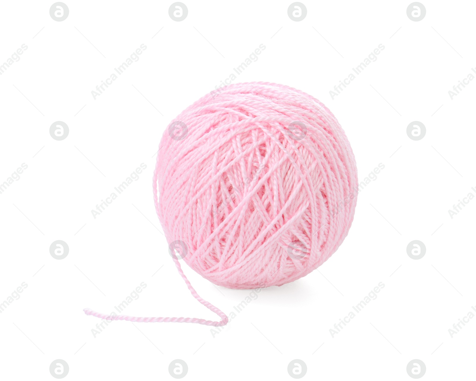 Photo of Ball of pink yarn isolated on white