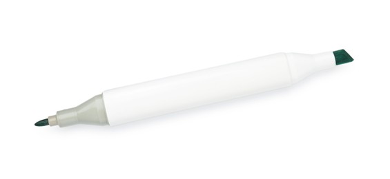 One double-sided marker pen on white background, top view