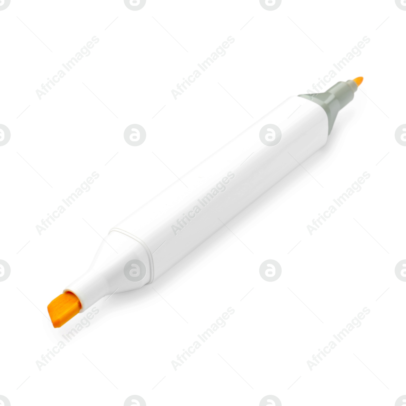 Photo of One double-sided marker pen on white background