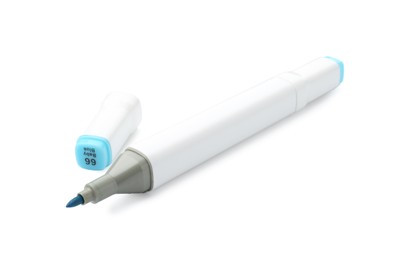 Photo of One double-sided marker pen on white background