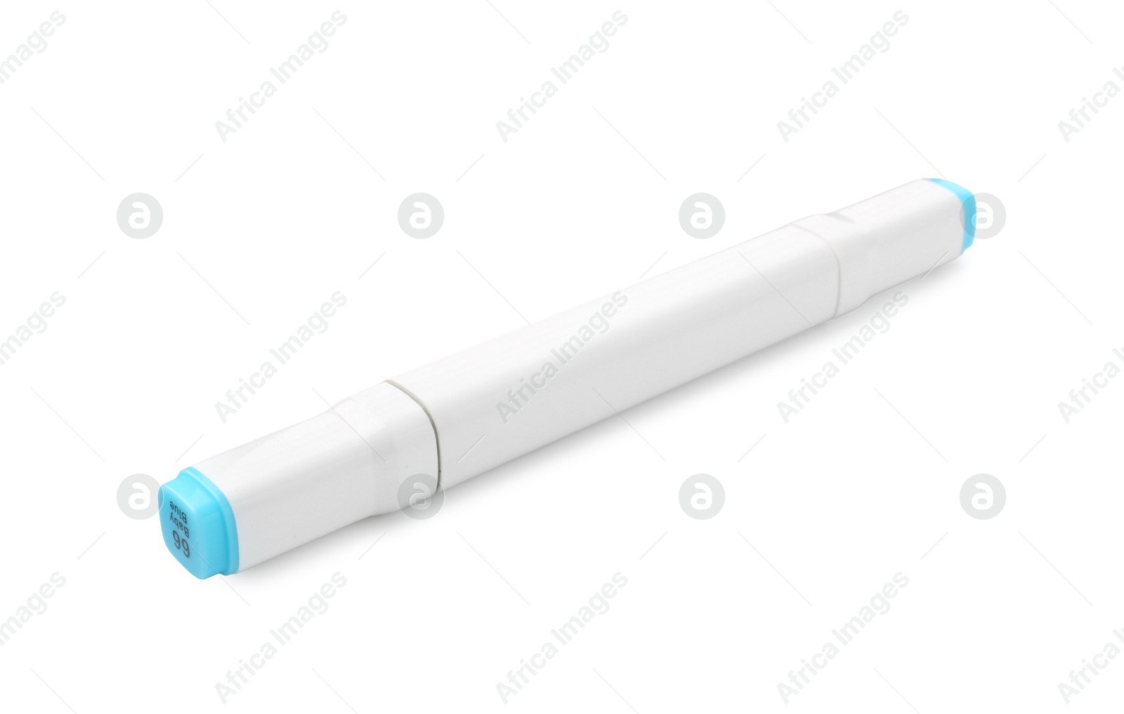 Photo of One double-sided marker pen on white background