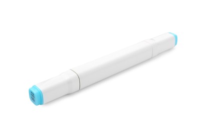 Photo of One double-sided marker pen on white background