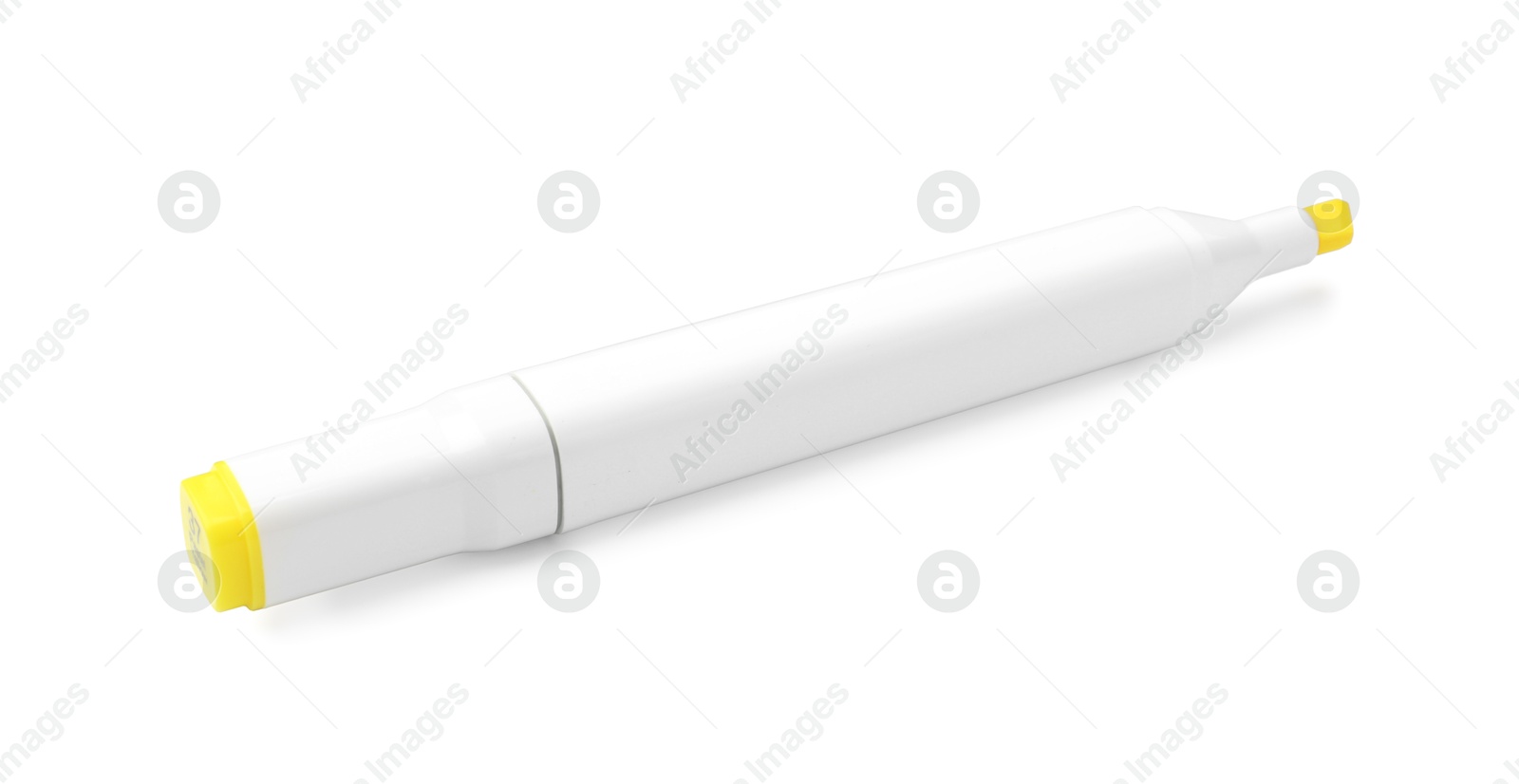 Photo of One double-sided marker pen on white background