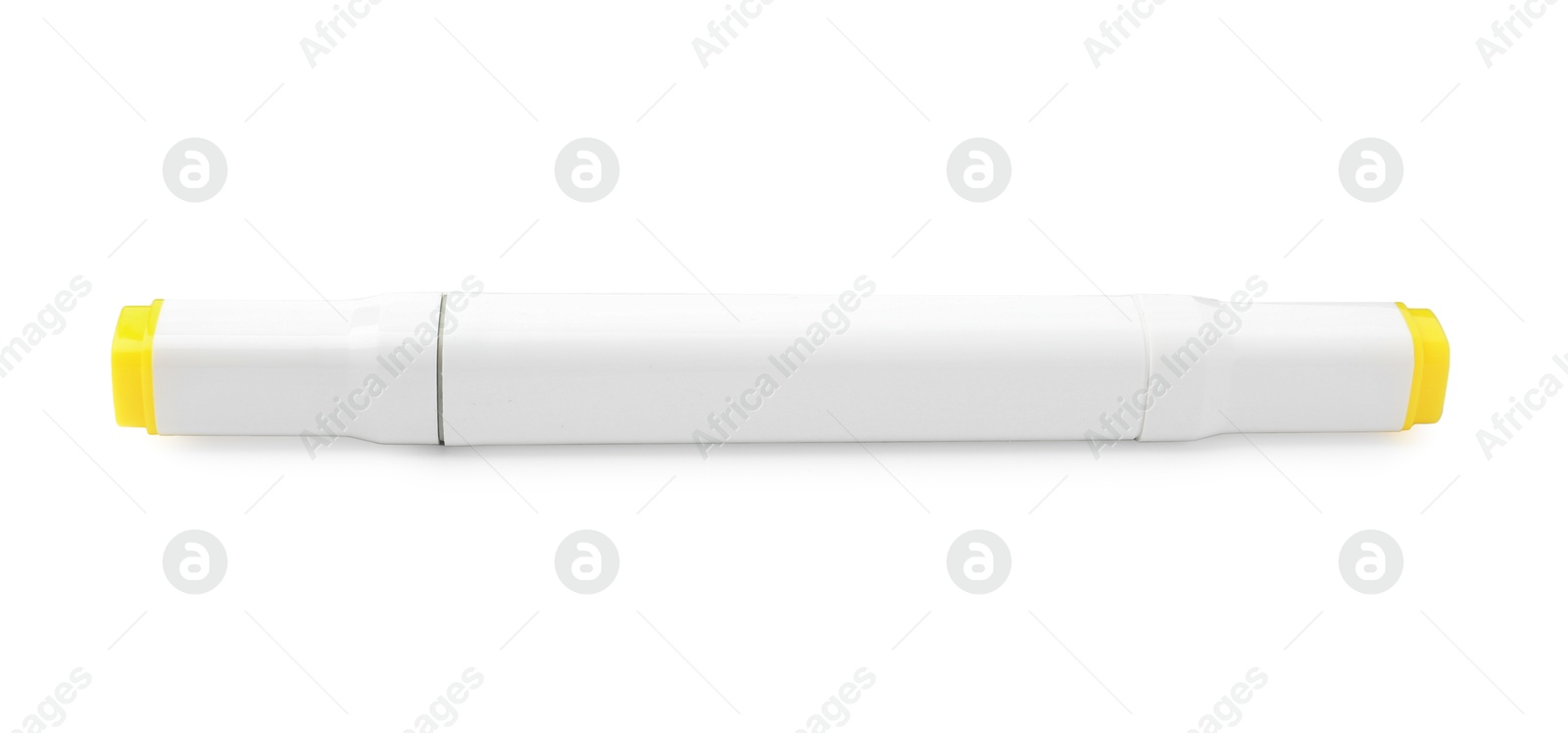 Photo of One double-sided marker pen on white background