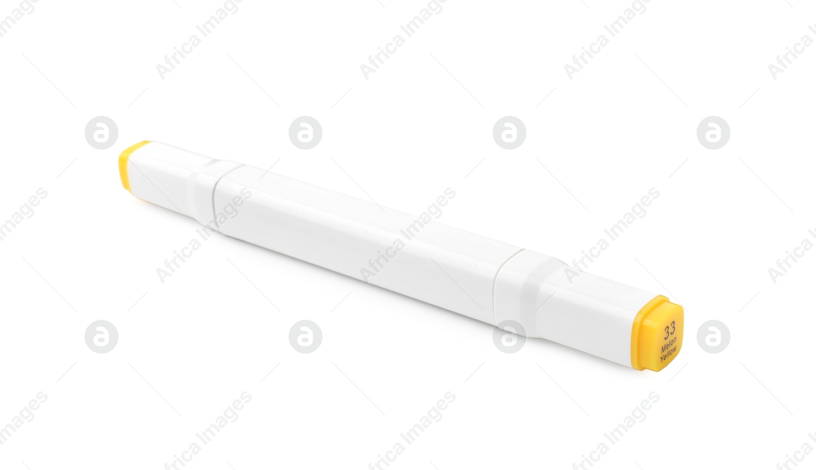 Photo of One double-sided marker pen on white background