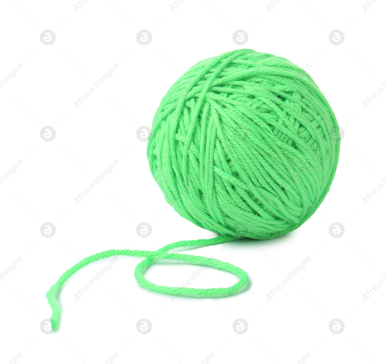 Ball of light green yarn isolated on white Photo of Ball of light green yarn isolated on white
