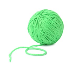 Photo of Ball of light green yarn isolated on white