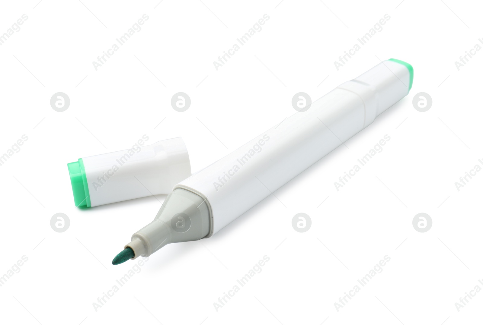 Photo of One double-sided marker pen on white background