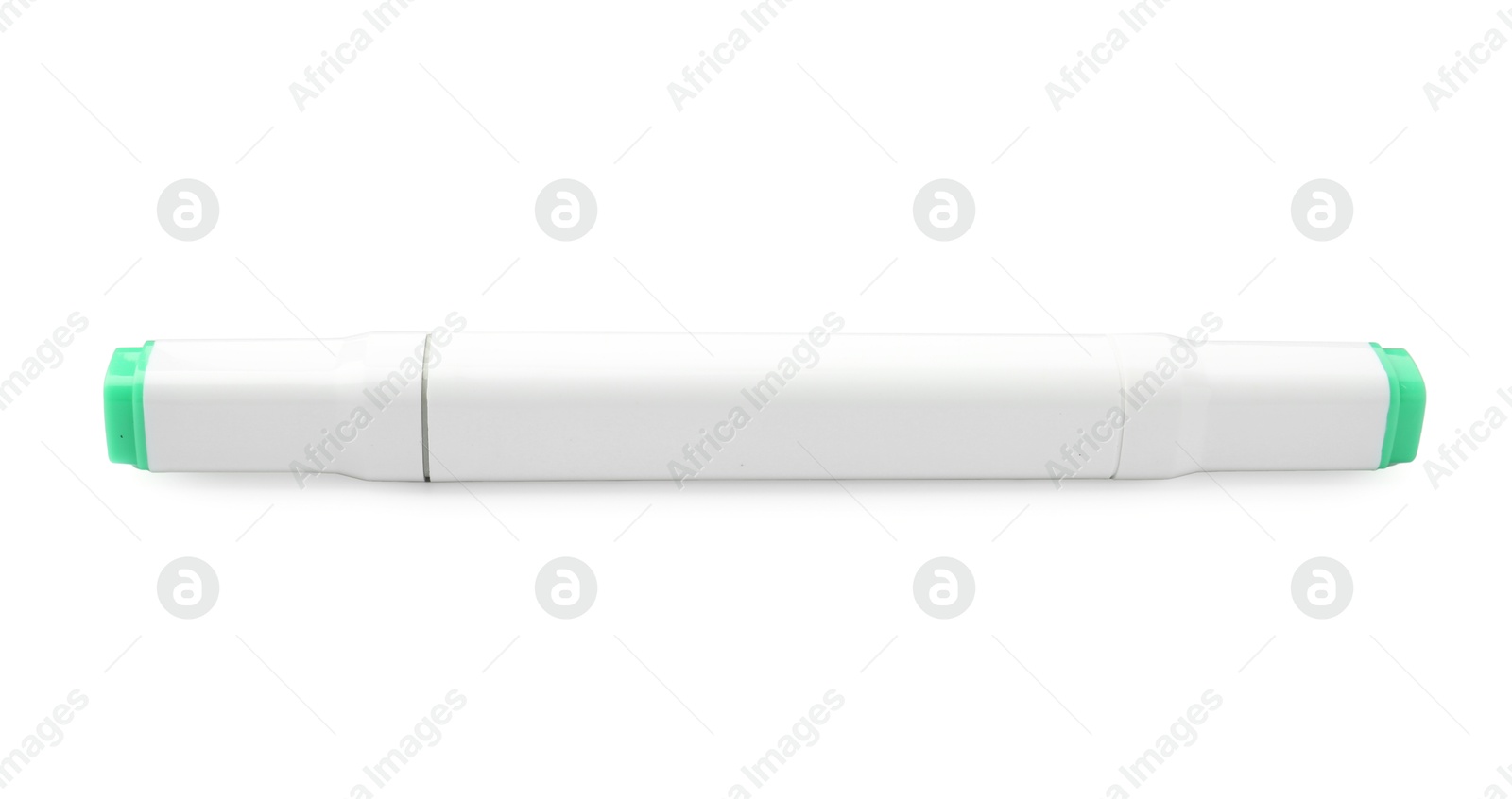 Photo of One double-sided marker pen on white background