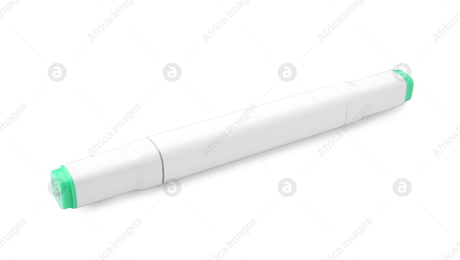 Photo of One double-sided marker pen on white background