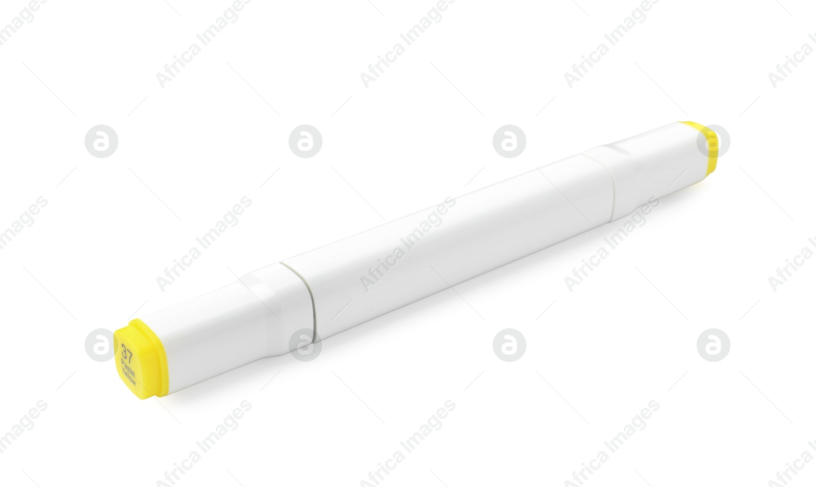 Photo of One double-sided marker pen on white background