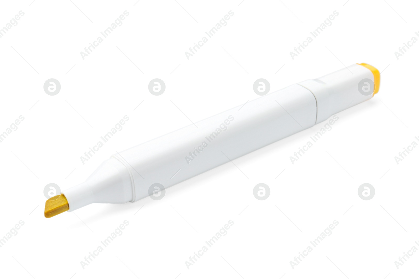 Photo of One double-sided marker pen on white background