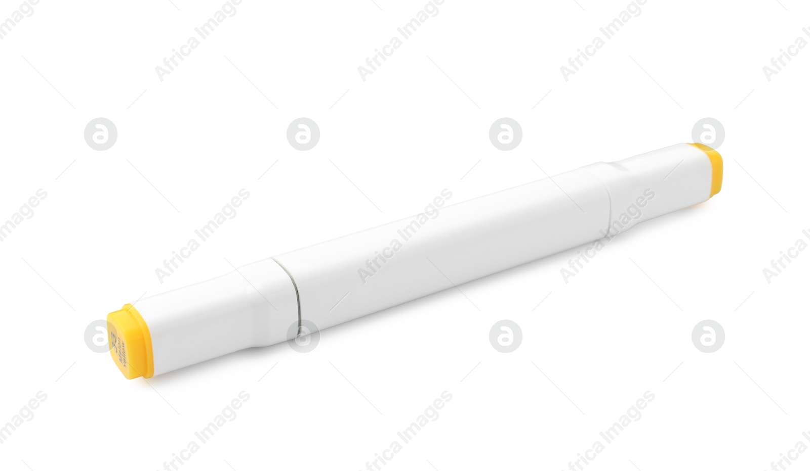 Photo of One double-sided marker pen on white background